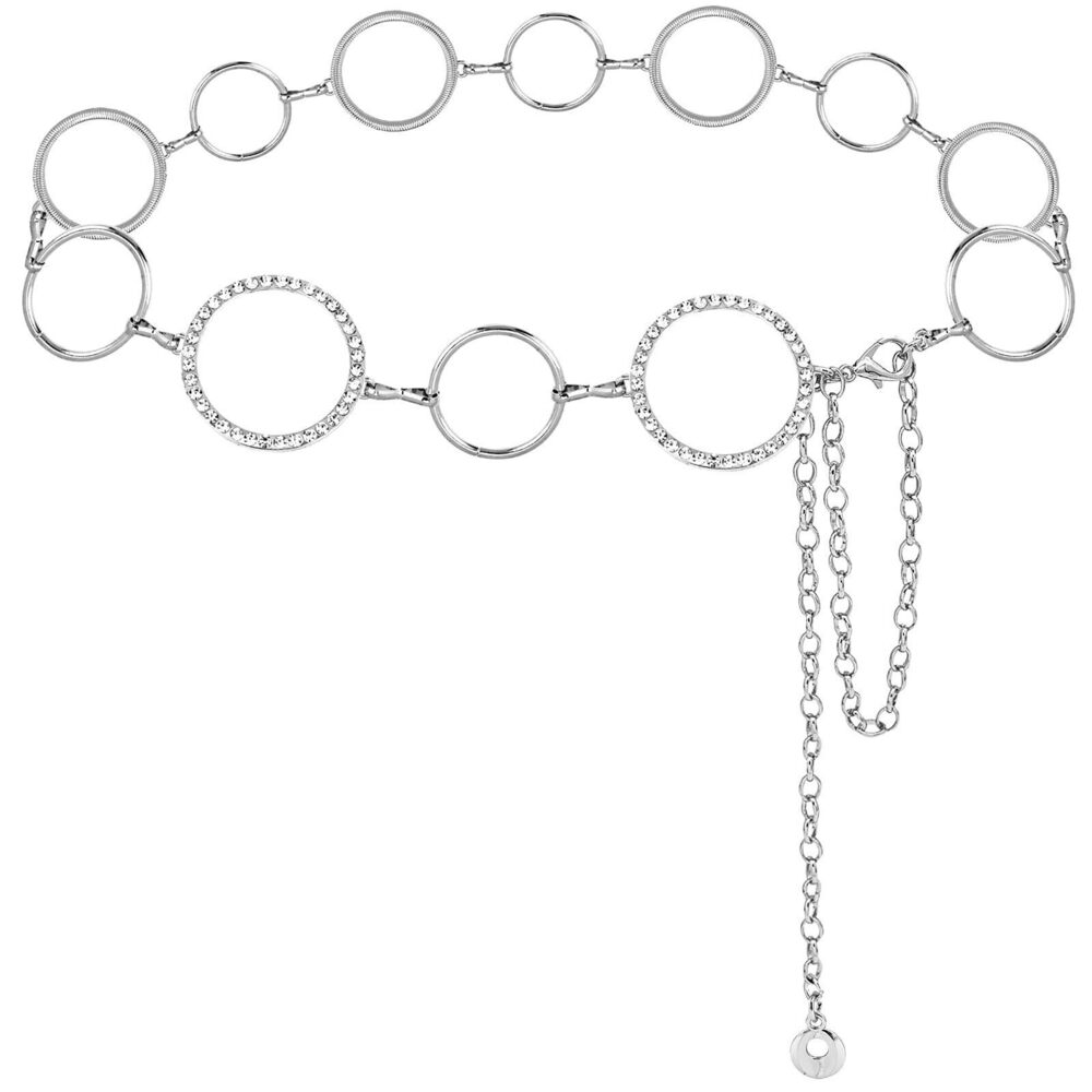 8535 Metal Waist Chain For Women Rhinestone Belt Crystal